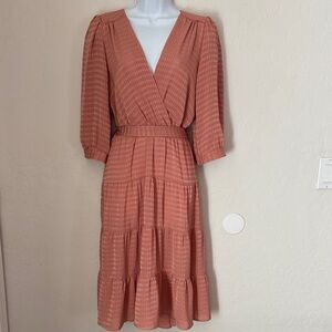 Elegant Rust Midi Dress